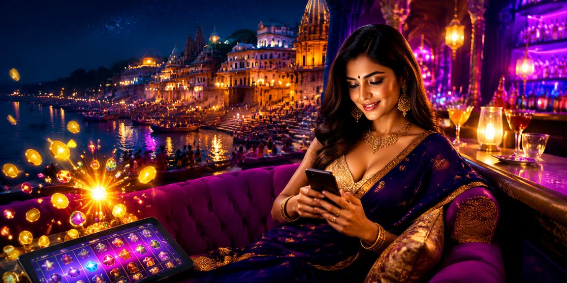 Player enjoying an online slot game at 9950x from scenic Varanasi
